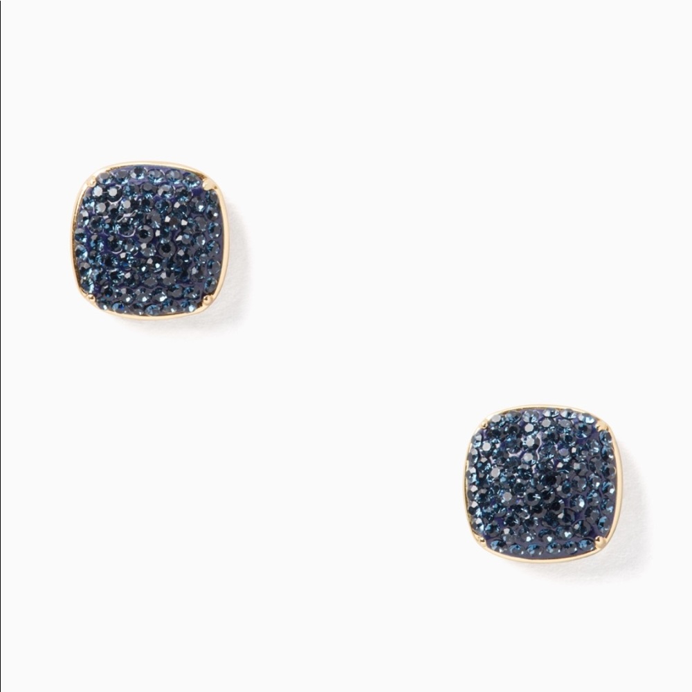 Kate Spade Pavé Square Stud Earrings Montana Blue